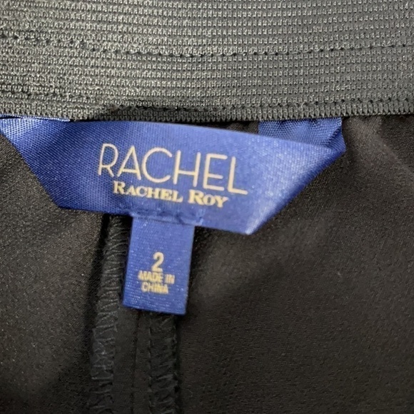 NWOT RACHEL rachel roy black snap-accent rani flare pants US 2 - Picture 7 of 8
